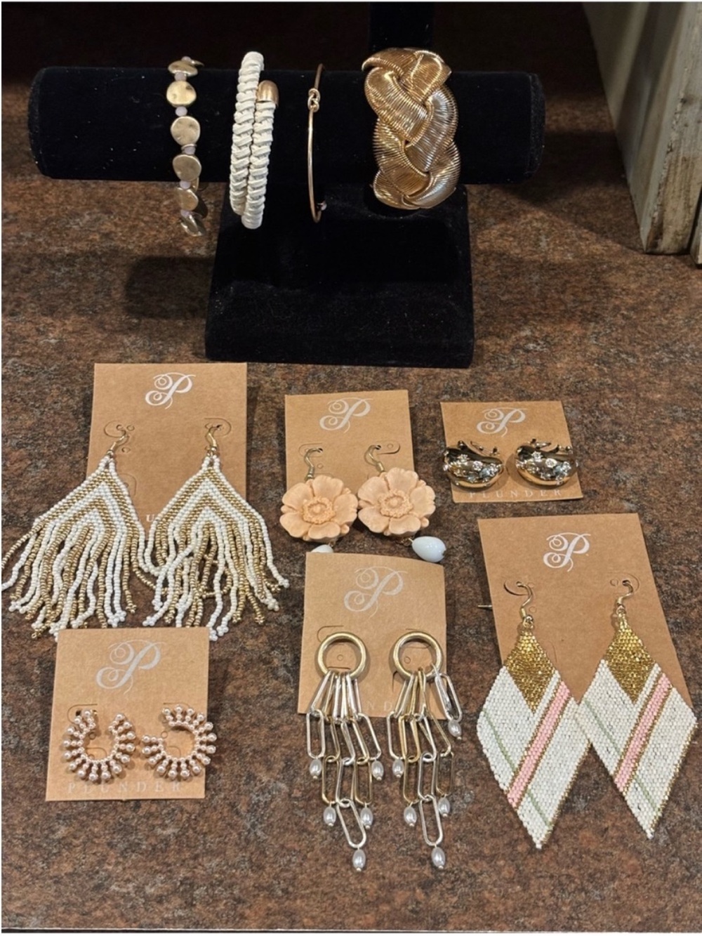 💜plunder Mixed Gold and Neutral Women's Jewelry Set